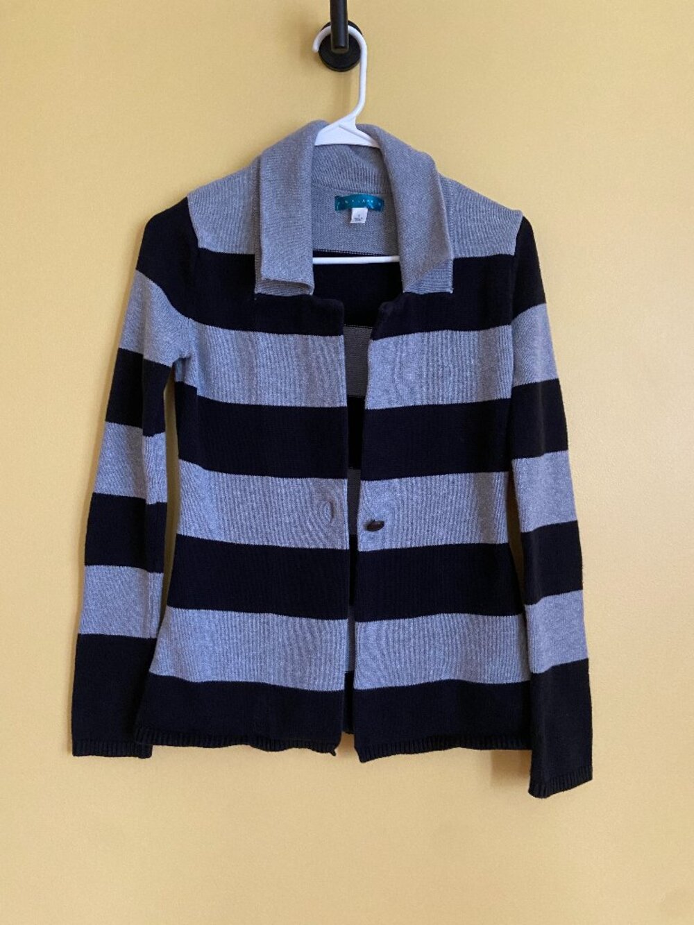 Pim & Larkin (Anthropologie) Striped Cardigan Knit Blazer